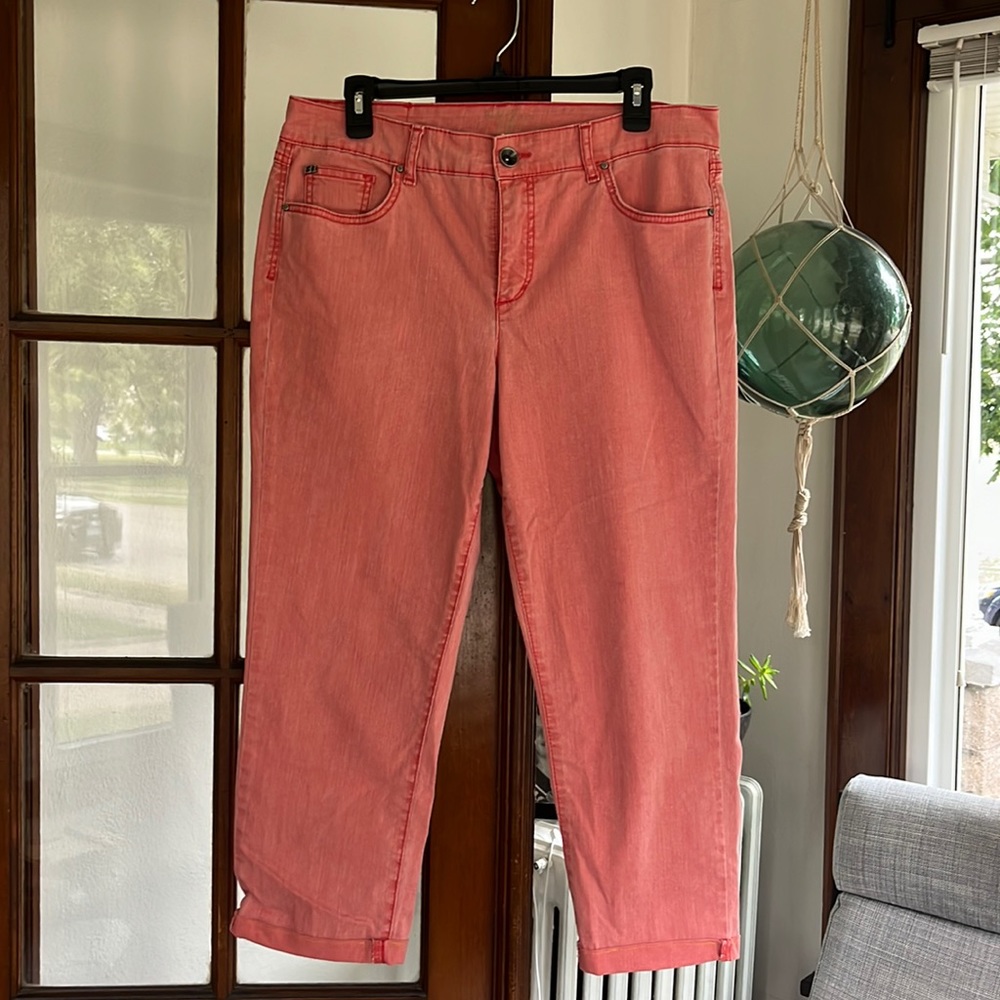 Ruff Hewn pinky orangeish cropped jeans
